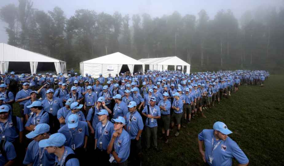 Scouts gathered at a national event