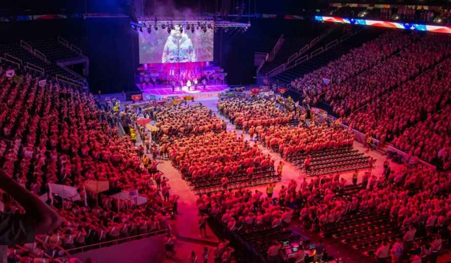 Arrowmen gathered for a national event show